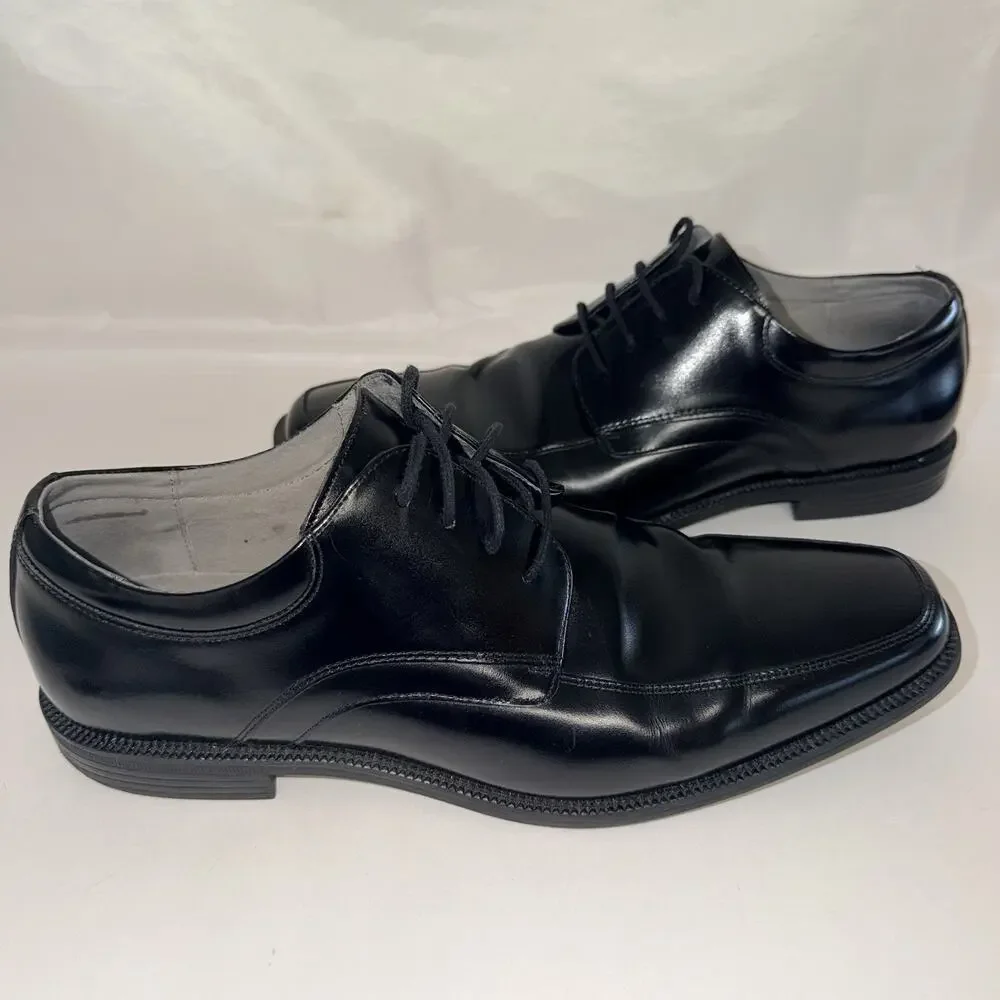 Florsheim Men’s Forum Moc Toe Oxford Dress Shoes Black Leather Size 10D